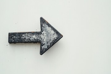 Fototapete - Decorative black arrow pointing to the right on a textured white background in a minimalist setting. Generative AI