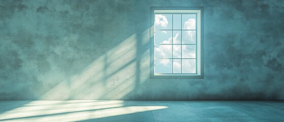 Wall Mural - Sunlit Room, Empty Space, Window, Sky, Calm