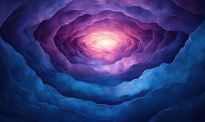 Leinwandbilder - Surreal Concentric Circles in Blue and Purple Ambient Lighting