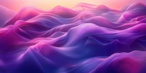 Leinwandbilder - Minimalist Abstract Design with Purple Ribbons and Soft Ambient Light
