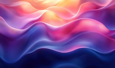 Poster - Abstract Curved Shapes in Purple and Blue Ambient Lighting