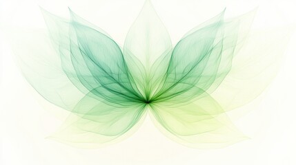 Aufkleber - Soft green leaves creating a delicate floral pattern in a calming and serene design. Generative AI