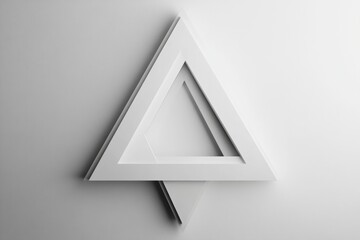 Aufkleber - Minimalist geometric design with interlocking triangles on a light background. Generative AI