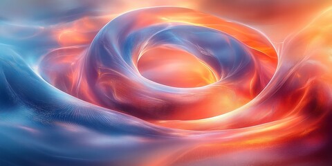 Poster - Futuristic Abstract Design with Translucent Rings and Soft Daylight