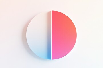 Aufkleber - Modern graphic design showcasing a circular shape split between light and vibrant colors in an abstract style. Generative AI