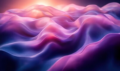 Leinwandbilder - Intertwined Geometric Shapes in Smooth Purple and Blue Gradient with Soft Lighting