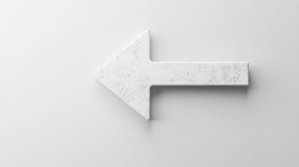 Aufkleber - Minimalist white arrow pointing left on a smooth gray background in a modern design setting. Generative AI