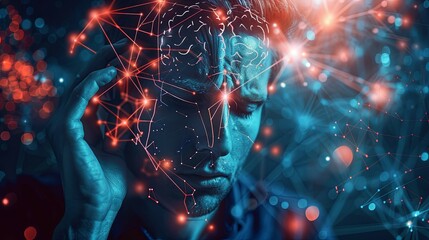 Wall Mural - neural network connections human brain mind