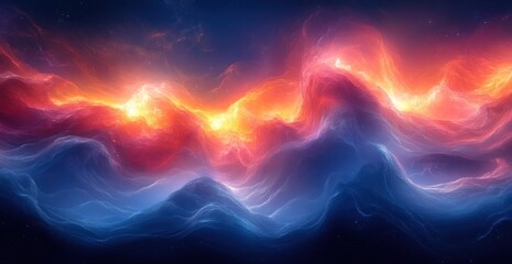 Wall Mural - Futuristic Abstract Light Streaks in Cool Colors with Depth and Motion