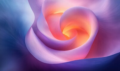Poster - Futuristic Abstract Design of Spiraling Blue and Purple Forms in Gradient with Ambient Lighting