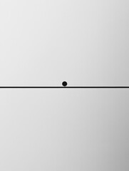 Fototapete - Minimalistic design showcasing a black dot on a white background with a horizontal line emphasizing simplicity and balance. Generative AI