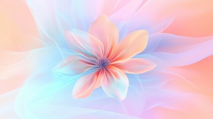 Leinwandbilder - Soft pastel flower bloom with delicate gradients in background creating a serene and dreamy atmosphere. Generative AI