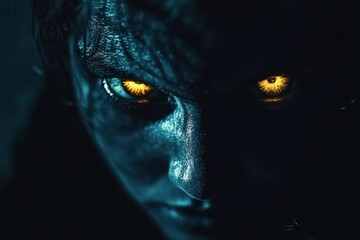 Poster - A Close Up Of A Mysterious Being With Glowing Eyes