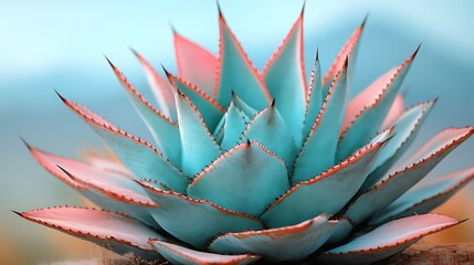 Poster - A Closeup View Of A Striking Blue Agava Plant