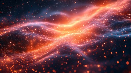 Wall Mural - celestial waves: a symphony of glowing stardust