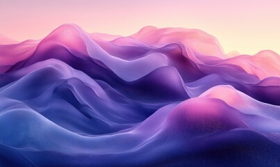 Leinwandbilder - Abstract Curved Shapes in Purple and Blue 3D Render Minimalist Design