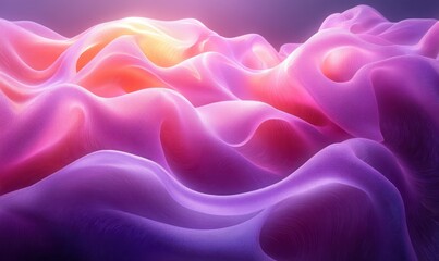 Aufkleber - Abstract Geometric Design with Swirling Purple Shapes and Soft Ambient Light in a Minimalistic Style