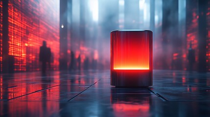 Wall Mural - cyberpunk cityscape: illuminated pathway