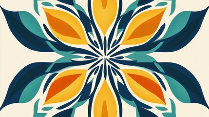 Leinwandbilder - Colorful floral pattern with vibrant leaves and petals designed for artistic decoration. Generative AI