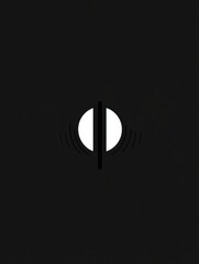 Aufkleber - Abstract art depicting a simple circular form with radial lines and a vertical divider in a dark background. Generative AI