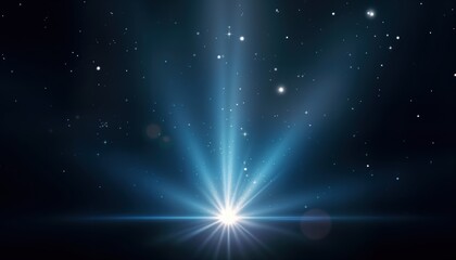 Wall Mural - bright light explosion fills dark space. light beams radiate outwards from central point. glittering