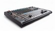 © art - Audio mixing console with faders and knobs.
