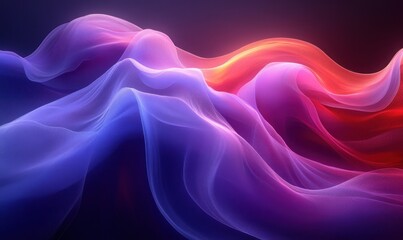 Leinwandbilder - Abstract Flowing Curves in Purple and Blue with Soft Lighting Modern Digital Art