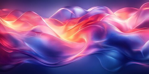 Aufkleber - Dynamic Neon Geometric Shapes with Backlighting in Blue and Purple Abstract Art