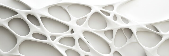 Fototapete - Creative white abstract design showcasing intricate patterns on a textured surface. Generative AI
