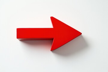 Aufkleber - Bright red arrow pointing right on a white background used for direction indication. Generative AI
