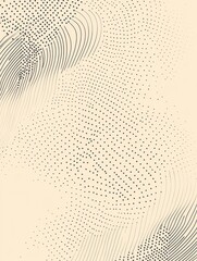 Poster - Abstract pattern with curved lines and dots on a light background creating a sense of movement and fluidity. Generative AI