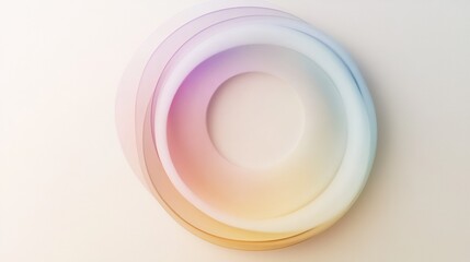 Aufkleber - Abstract design featuring layered circles in soft pastel colors suggesting depth and movement on a light background. Generative AI