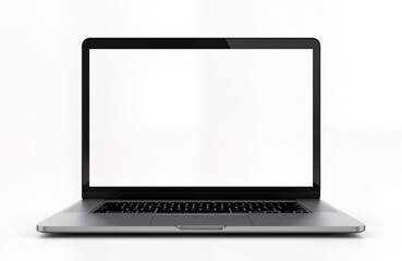 Poster - Modern laptop mockup isolated on white background. Empty screen ready for design content. Professional device. Versatile, portable. Ideal for marketing materials website templates. Blank screen