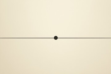 Aufkleber - Circular black dot along a horizontal line on a light background creates a minimalist artistic expression. Generative AI