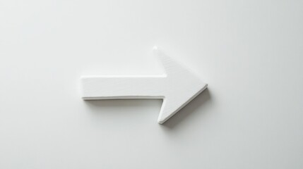 Aufkleber - White arrow sign pointing right on a plain white background suitable for directional guidance. Generative AI