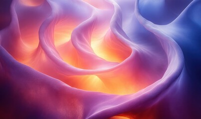 Poster - Futuristic Abstract Design with Blue and Purple Spiraling Forms Gradients Ambient Lighting