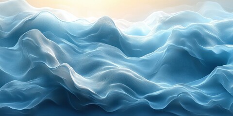 Leinwandbilder - Serene Transparent Waves Abstract 3D Render with Soft Lighting and Minimalist Design