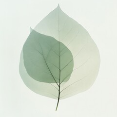 Aufkleber - Softly layered leaves creating a delicate composition with subtle shades and textures in natural light. Generative AI