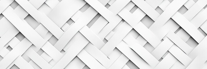 Leinwandbilder - Woven white paper design showcasing intricate patterns for artistic and decorative purposes. Generative AI