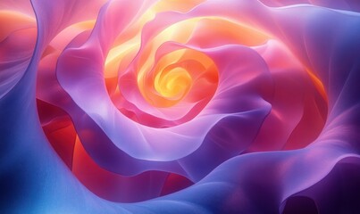 Leinwandbilder - Futuristic Abstract Design with Spiraling Blue and Purple Forms in Gradient Lighting