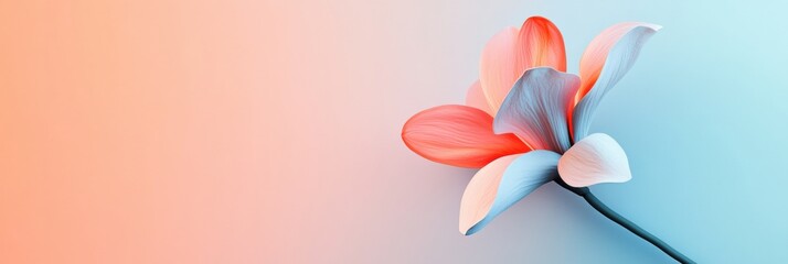 Leinwandbilder - Beautiful flower with pastel colors illuminated by soft light in a serene environment. Generative AI