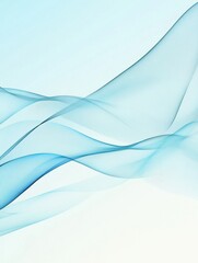Aufkleber - Flowing transparent waves creating a serene atmosphere with soft blue tones in a minimalist design. Generative AI