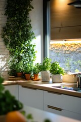 Sticker - Kitchen Herb Garden Sunlight Window Plants Pots