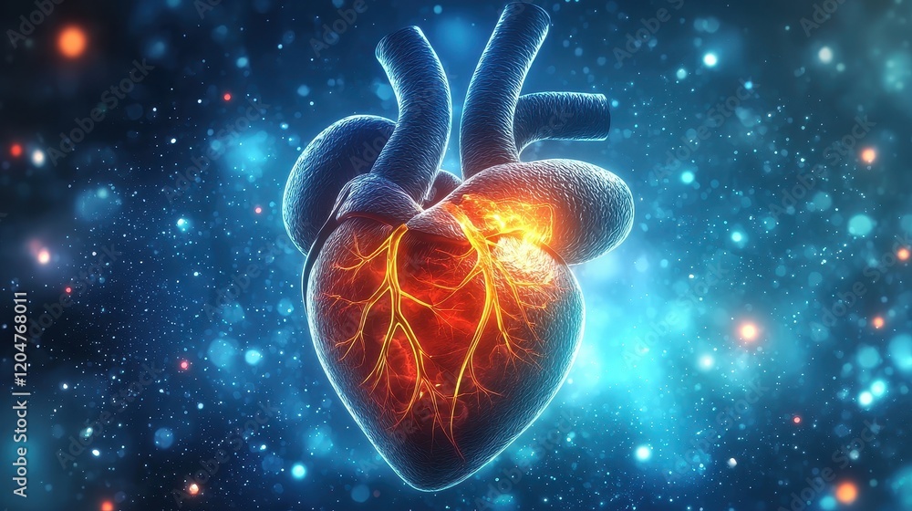 Detailed 3D rendering of the human heart anatomy. Stock Illustration ...