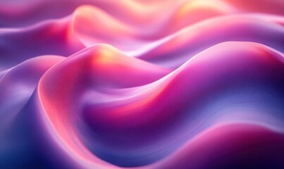 Poster - Abstract 3D Swirling Purple and Blue Shapes Minimalist Design