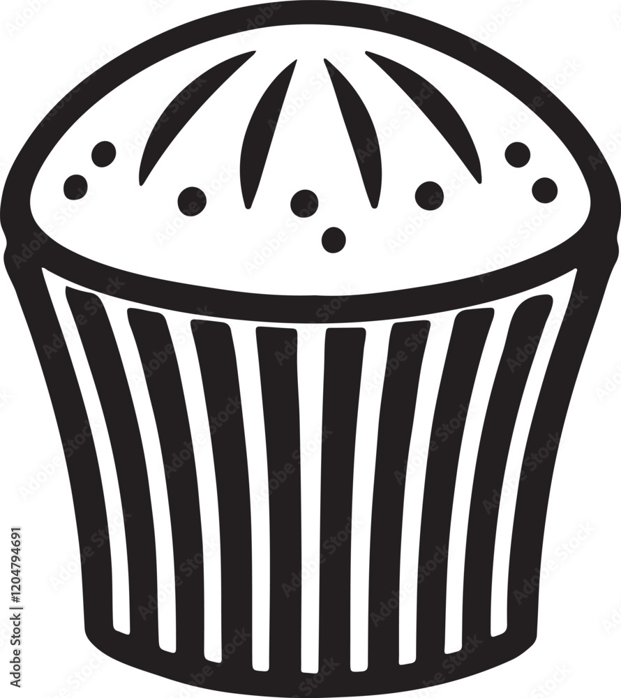 Silhouette vector of a muffin, perfect for bakery, dessert, or food ...