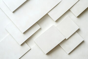 Leinwandbilder - Various white paper sheets arranged artistically on a textured surface for creative design or presentation purposes. Generative AI