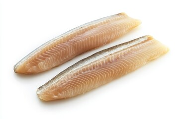 Poster - top view of mackerel fillet in a can on white background