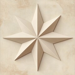 Poster - Decorative eight point star design in neutral tones with a textured background showcasing modern artistry. Generative AI