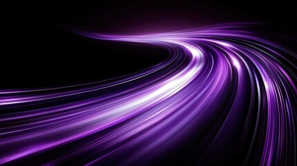 Sticker - abstract purple light trails on a dark background creating dynamic motion effect
